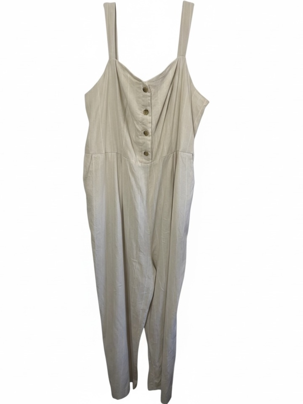 Old Navy Fit & Flare Wide Leg Jumpsuit Thin Adjustable Straps Size 2X - Picture 2 of 10